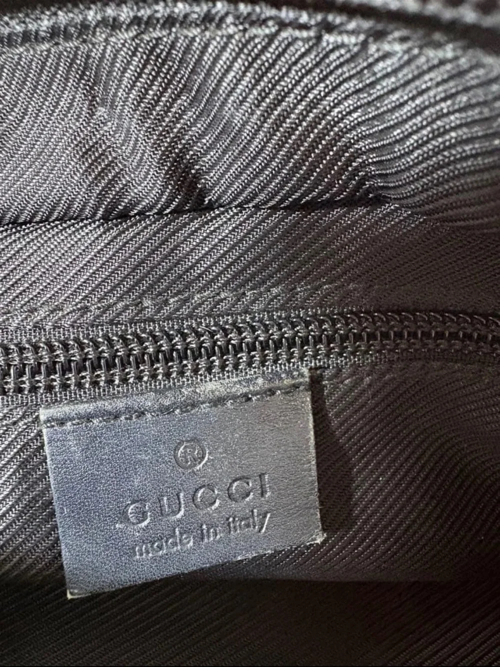 Gucci Black Monogram Canvas Tote with Front Zip Pocket